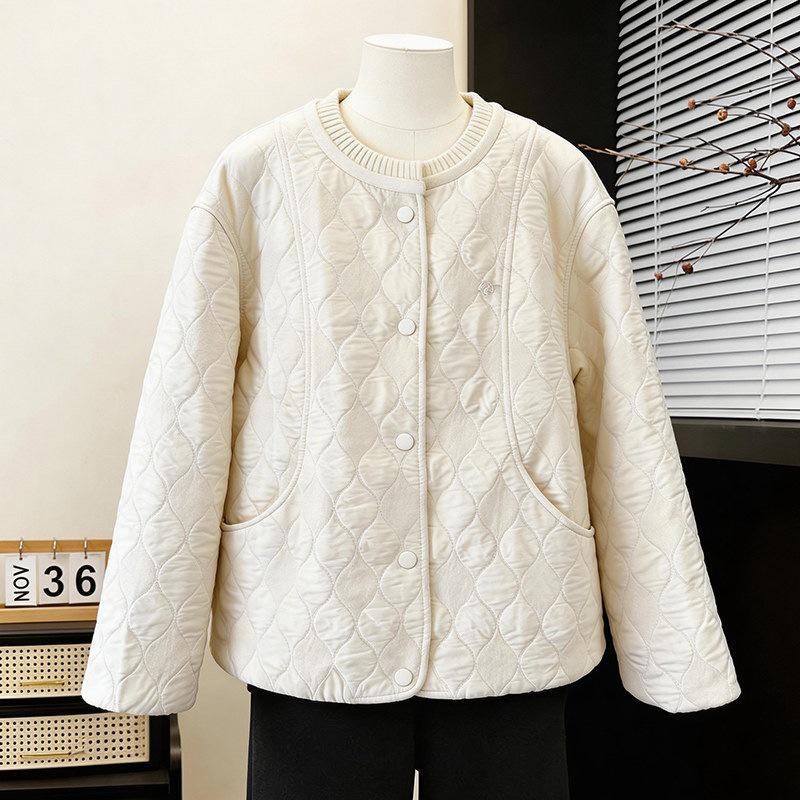 

Elegant Diamond-Pattern Loose Casual Jacket - Women s 2026 Spring Trendy Age-Reducing Top 3XL (suggested for 65-70 kg)