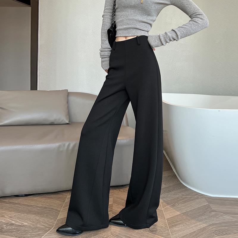 2026 Spring High Waist Slimming Modal Pants - Versatile Casual Black for Women