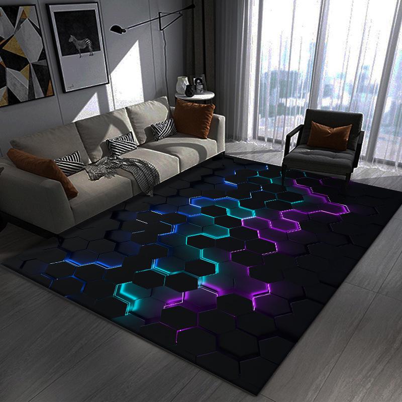 3D Stereoscopic Light Luxury Carpet for Living Room, Bedroom, Coffee Table, E-sports Room - Stain-Resistant and Decorative Carpet