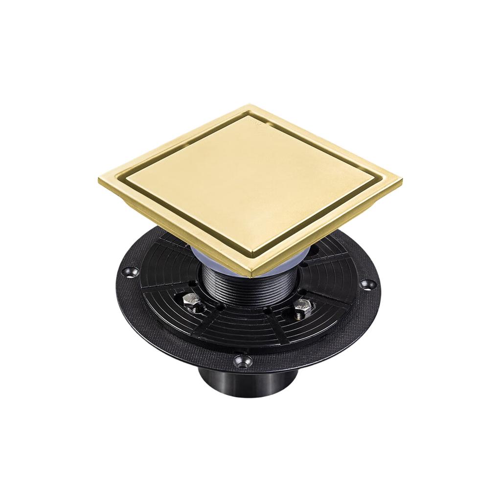 Modern Square Floor Drain for Bathroom 4 Inch Floor Drain Contemporary 4 Inch Square Shower Drain Quick Installation