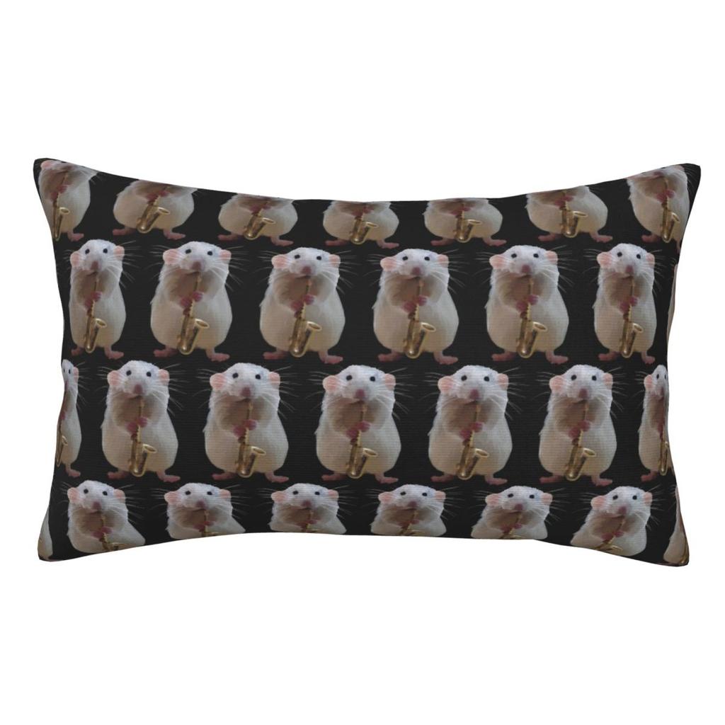Rat Playing The Saxophone Rectangle Pillowcase Cushion Cover Decorative Bedroom Bed Home Comfort Throw Pillow