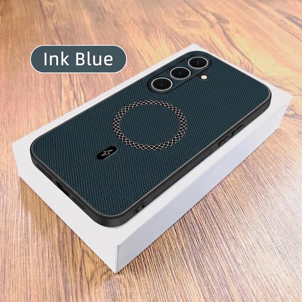 Luxury 3D Leather Texture Magnetic Wireless Charging Case for Samsung Galaxy S26 S25 S24 S23 Ultra FE plus A57 A56 A35 A17 Cover