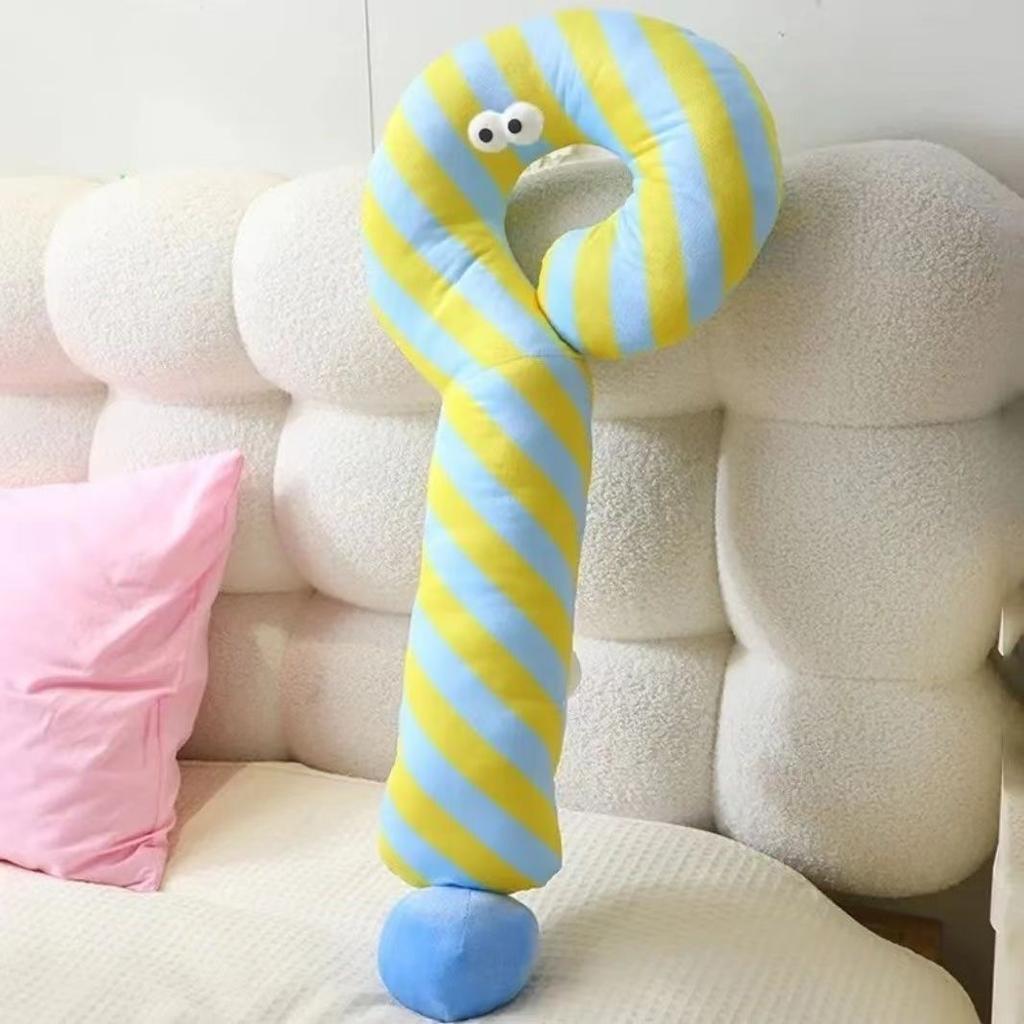 Generic Question Mark Plush Pillow Polka Dot Cartoon Eyes Multi Use Neck Body Pillow For Female Leg Clamping Sleeping Sofa Decor
