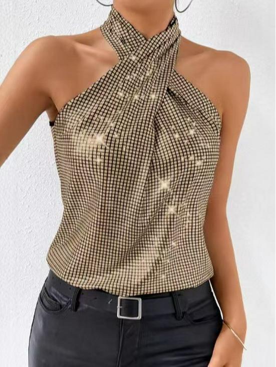 2026 Sexy Sequin Halter Tank Top for Women