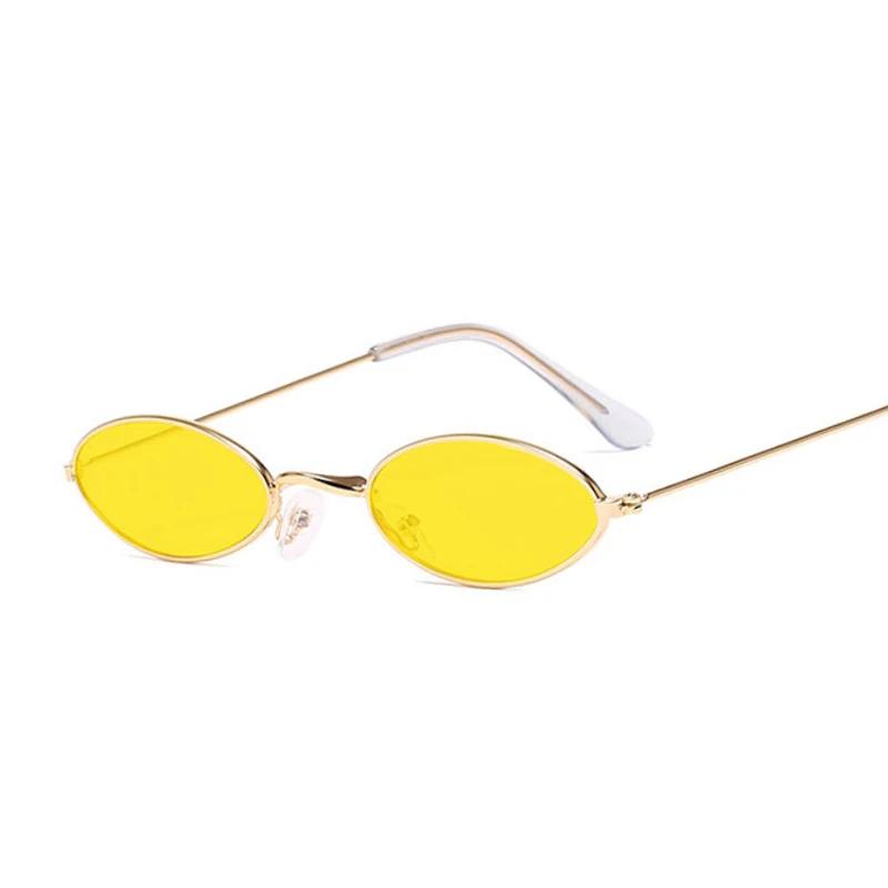 Retro Small Oval Sunglasses Woman Lentes De Sol Vintage Brand Shades Metal Color Sun Glasses for Female Fashion Designer Lunette