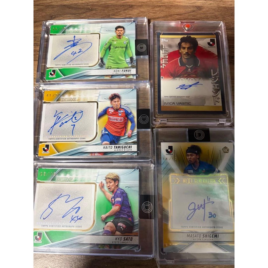 J League autograph card set of 5