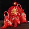 Wrist Bag Canvas Flower Drawstring Bag Chinese Style New Year Bucket Bag Festive Sugar Bag  Party