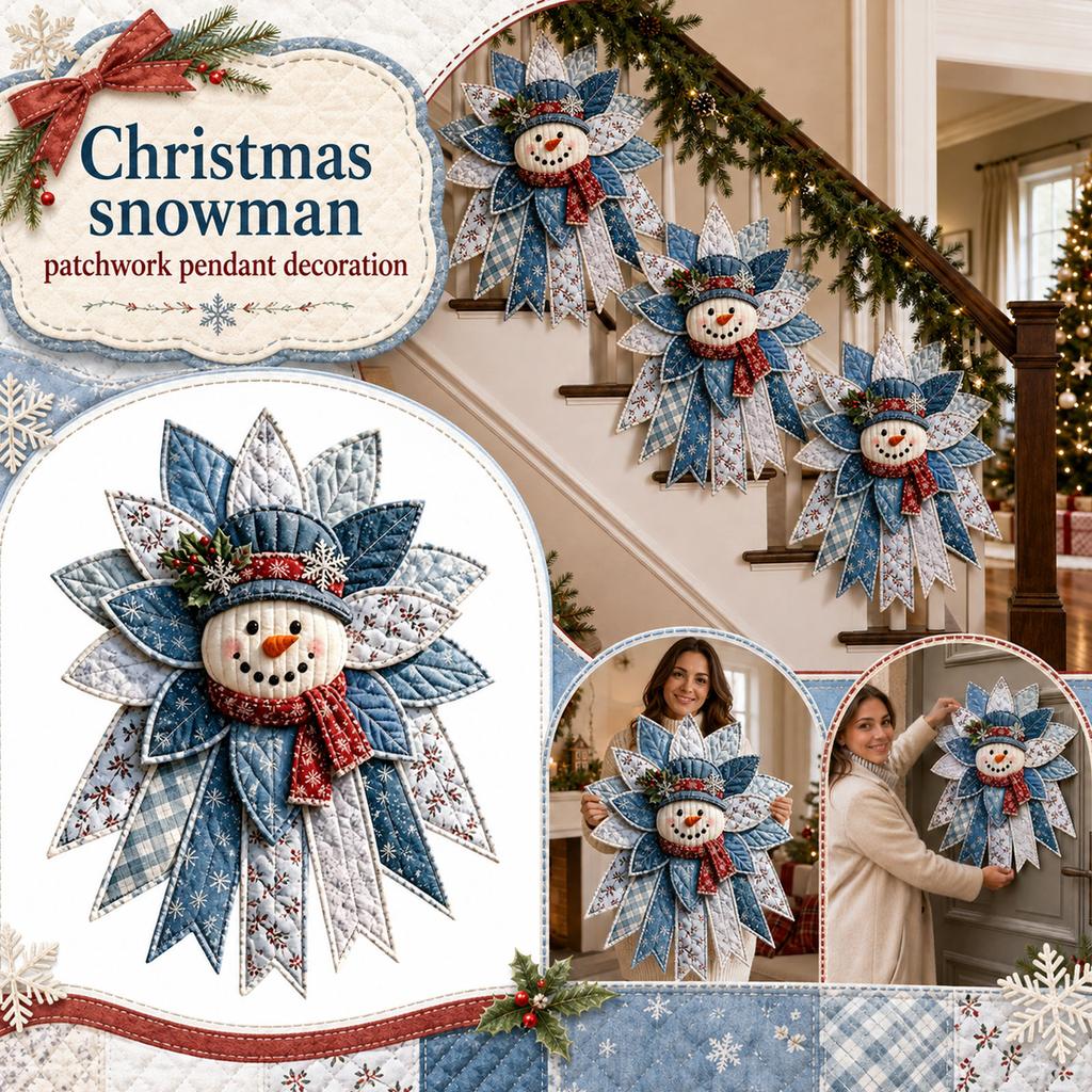 Gestepptes Weihnachts-Schneemann-Set für DIY-Feiertagsbasteln und Winter-Heimdekoration