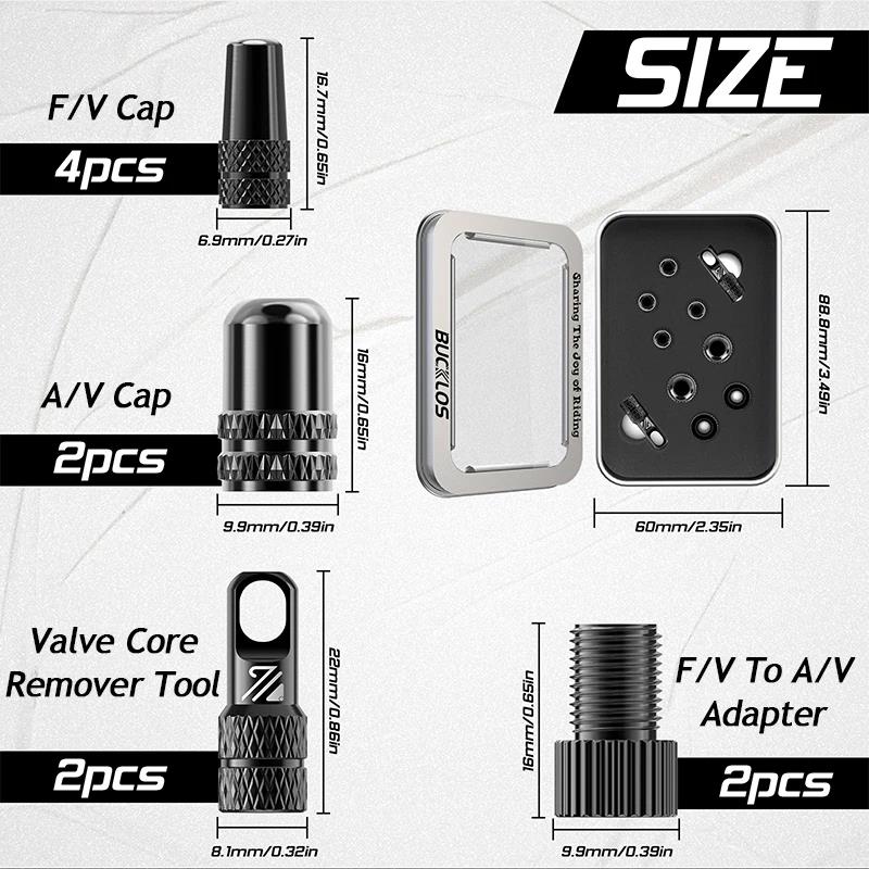 BUCKLOS Bicycle Tubeless Valve 40/44/55/60/80/100MM Bike Valve Cap Bicycle Valves Adapter F/V To A/V Road Bike Presta Valves2