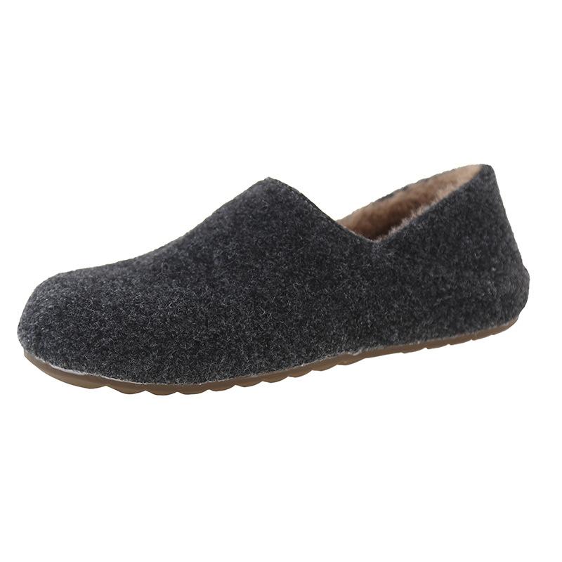 Mao Mao slippers women's winter and autumn Mao Mao slippers flat-bottomed comfortable half slippers women's cotton shoes versatile velvet single shoes