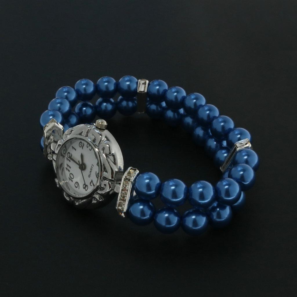 Japanese & Korean Style Pearl Rhinestone Heart Bracelet Watch - Women's Quartz Watch