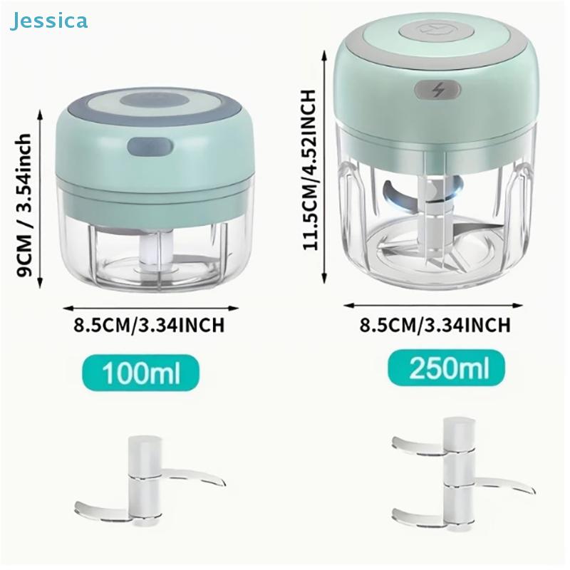 Mini Elektrischer Lebensmittelzerkleinerer - 100-250 ml Tragbarer Gemüse-Knoblauch-Mörser mit wiederaufladbarem Design