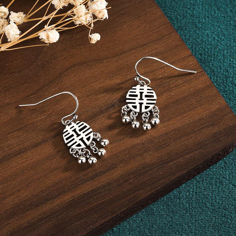 

925 Серебряные серьги Xi, аксессуары, натуральные, настоящие, женские, винтажные, резные, подвески, ювелирные изделия, амулет, драгоценный камень, китайский дизайнер, подарок