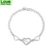 925 Sterling Silver Heart Love Girl Bracelets Geometry Chain Line Party Retro Women 'S Jewelry  Jewelry Valentine 'S Gifts