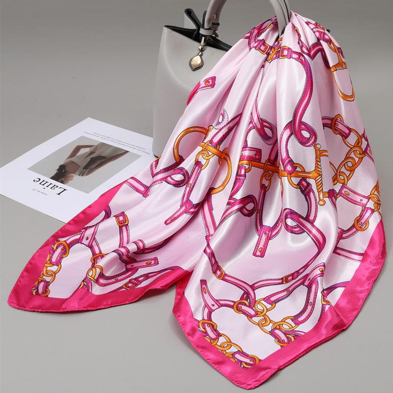 90 Square Scarves, Silk Scarves, Women's New Spring and Summer High-end Sense Versatile, Thin Scarves, Shawls Outside