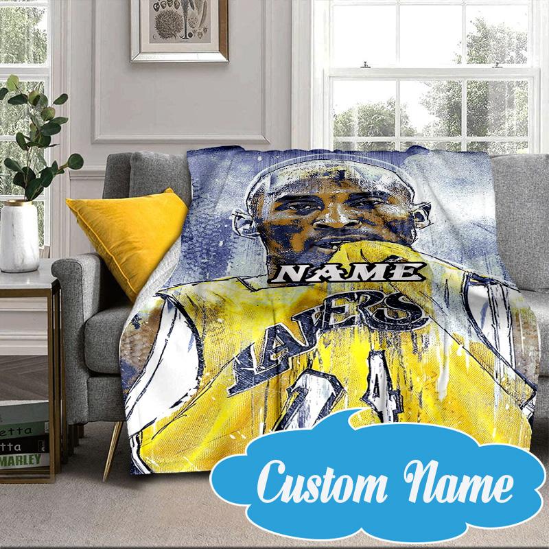 Custom Name Kobe Bryant's Legacy Numbers Blanket Bed Sofa Blanket Flannel Blanket for Camping, Hiking, Picnic Essentials,gift for Fan Family