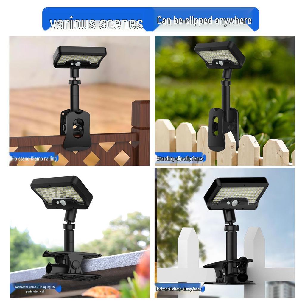 Solar Clip-on Outdoor Courtyard & Villa Wall Lamp for Park and Lawn Lighting