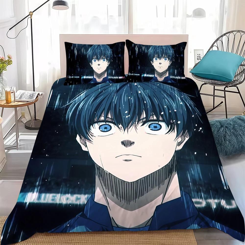 B-Blue Anime L-Lock Duvet Cover Pillowcase Bedding Set Bed Aldult Student 2/3PCS Home Decor Single Twin Full Queen King Size