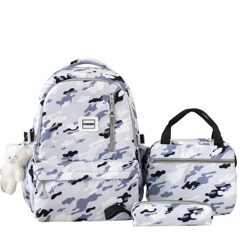 

Студенческий рюкзак, трехсекционная школьная сумка, женский прочный рюкзак большой вместимости чёрный