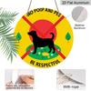 2D Flat 1pc, 8x8 in, "No Poop and Pee Be Respectful" Round Aluminum Metal Sign, Yellow with Red Border & Dog Silhouette, Ideal for Patio, Porch