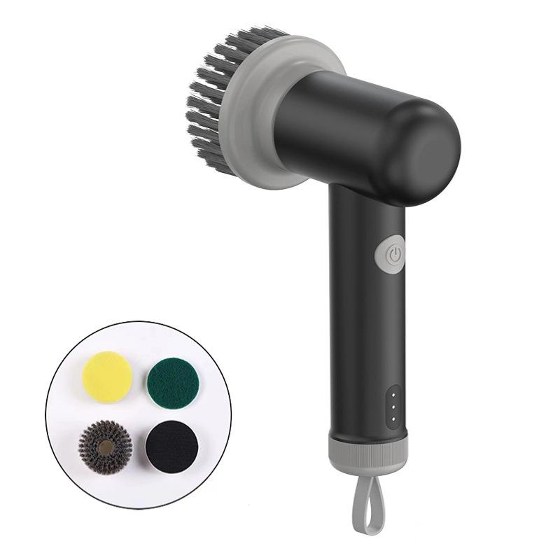 

Беспроводная электрическая щетка для чистки, многофункциональная ручная скруббер, перезаряжаемая щетка для чистки кухонной раковины, ванной комнаты чёрный