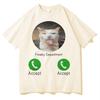 Cat Meme Calling TShirt Unisexs Womens Loose Crew Neck Y2K Short Sleeve Casual Daily Wear Short Sleeves Tee Pure Cotton Clothing
