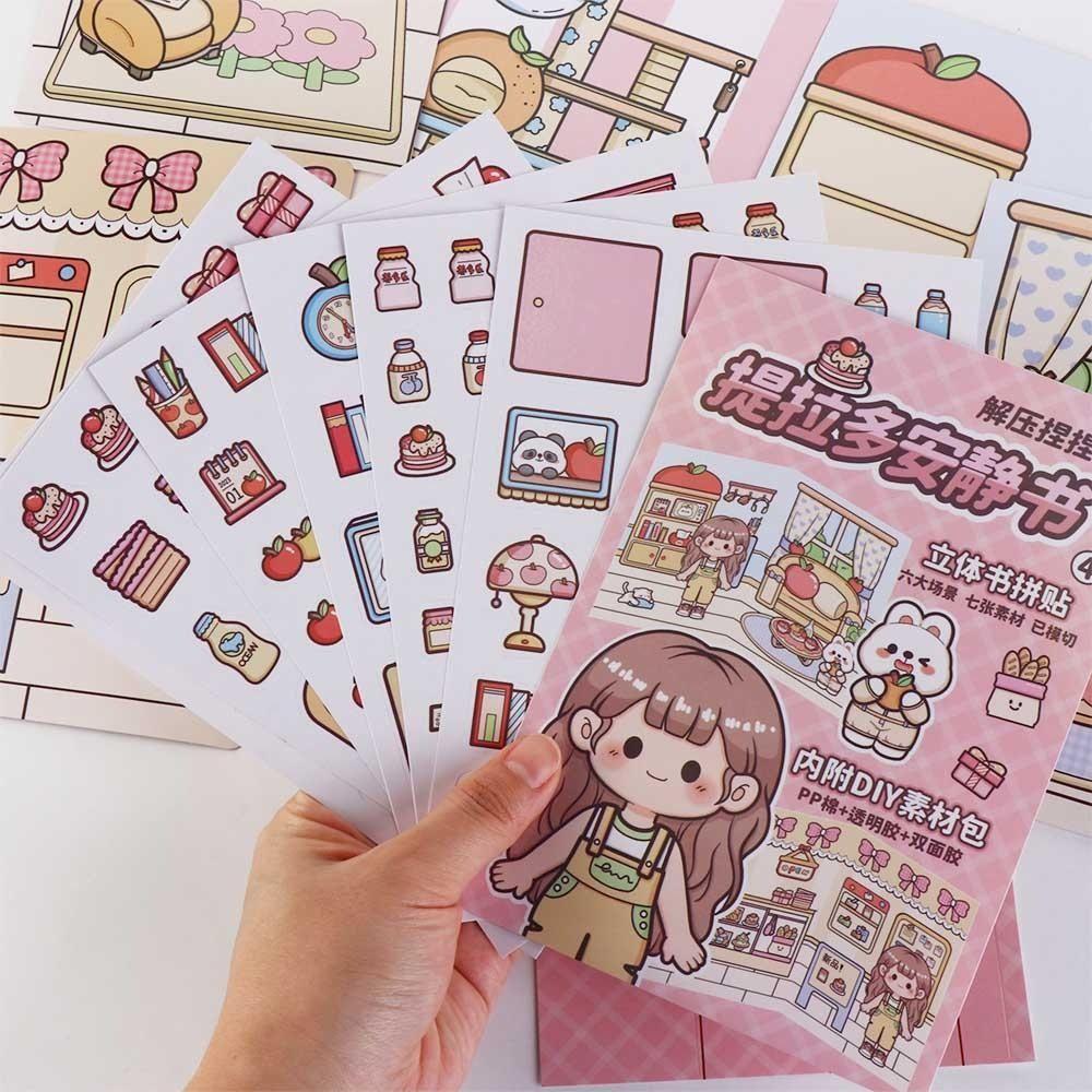 

Sticker Book Pinch Music Quiet Book Activity Books DIY Scene Material Sticker Telado Busy Book DIY style D