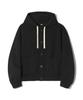 Trillion Heavy Cotton Button-Down Sweat Hooded Jacket (Black)