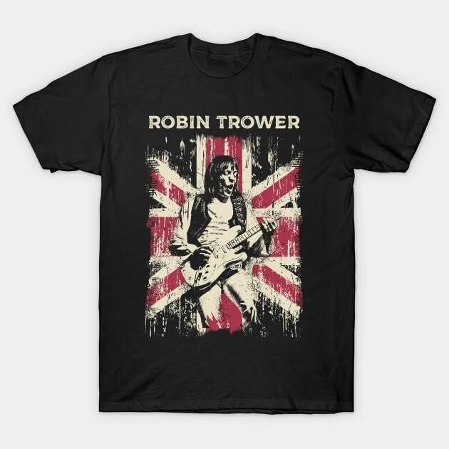Robin Trower  Robin Trower America Flag T Shirt Black All Size Gift QT689 Unisex T-Shirt XXL