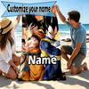 Custom Name Personalized DRAGON BALL Print Beach Towel, for Trip Camping Beach Party Home Decor, Birthday Gift for Family & Friends