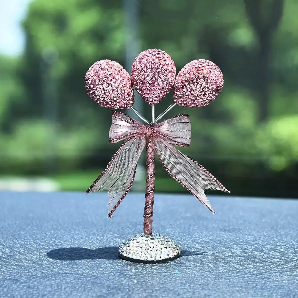 Creative Rhinestone Balloon Crown Car Center Console Decorative Ornaments Dashboard Cute Decor Bling Car Accessories Interior