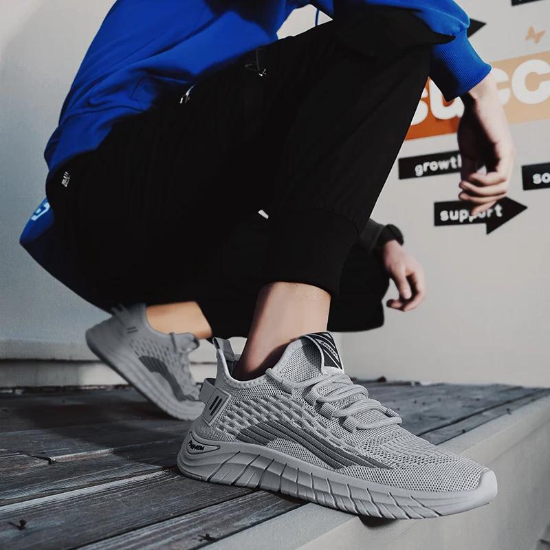 Flying Woven Breathable Mesh Cloth Shoes Men'S Casual Shoe Men'S Fashionable All-Matching Sneakers Men'S Shoe Soft Fashion Shoes