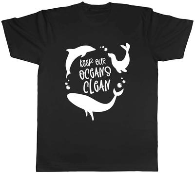 Keep Our Oceans Clean Whale Dolphin And Seal Mens Unisex T-Shirt Tee