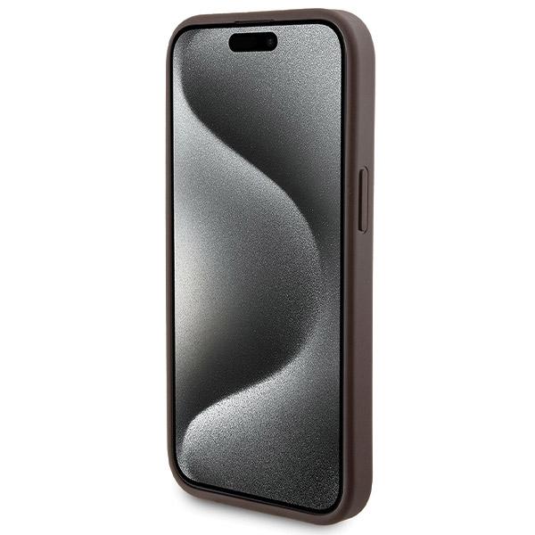 Zestaw Guess Gubpm5P15S4Gemgw Iphone15 6.1 Hardcase + Powerbank 5000Mah Magsafe Brązowy/Brown 4G Metal Logo