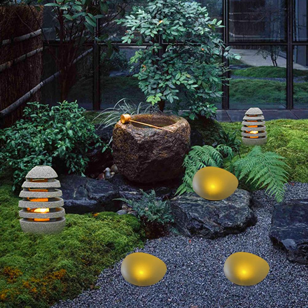 Glow Cobble Stone IP55 Waterproof Solar Floor Light 600mAh Garden Lawn Light Last Up To 8H Solar Cobble Stone Lamp for Yard Lawn