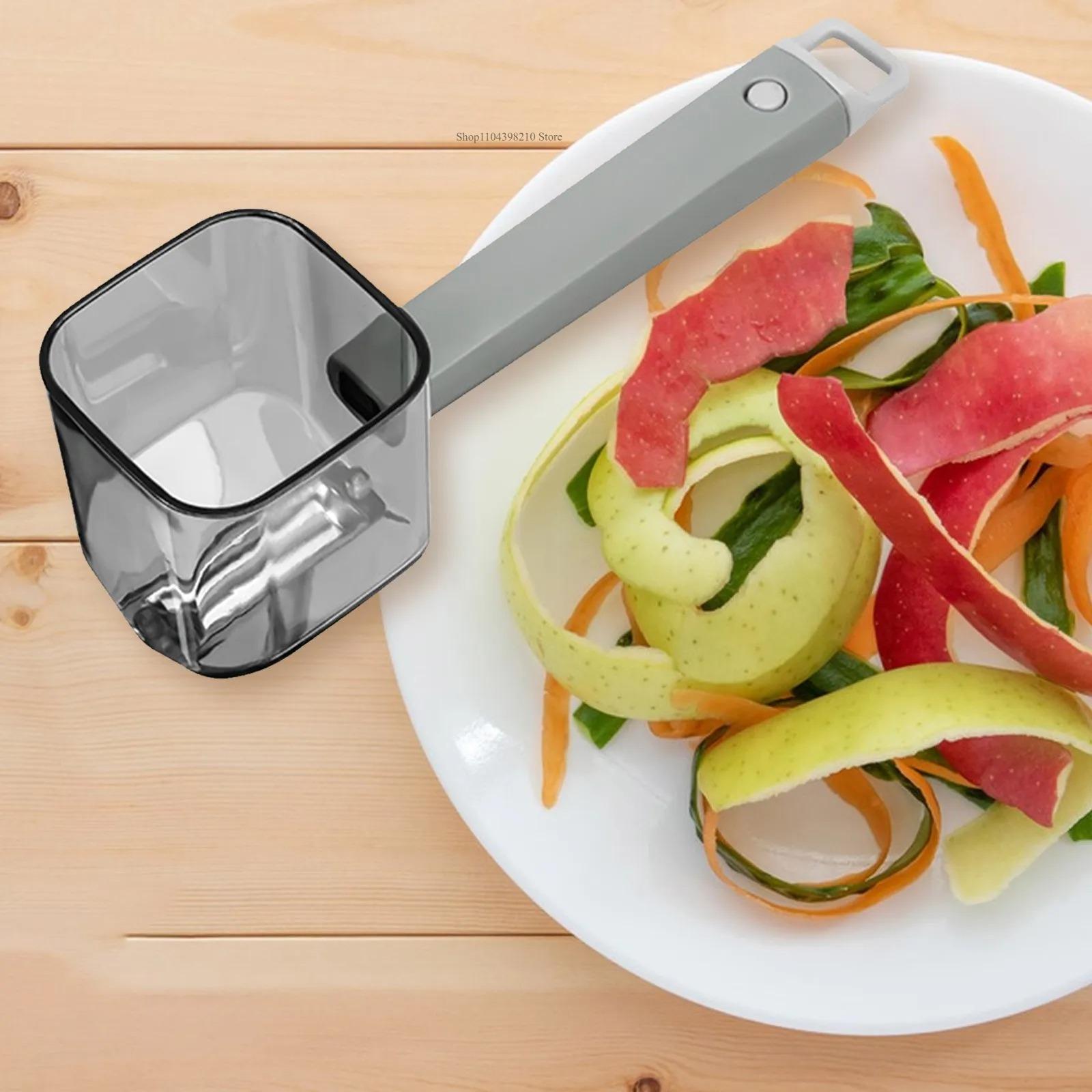 

Internet celebrity kitchen gadgets stainless steel single head peeler vegetable fruit long handle creative peeler with storage