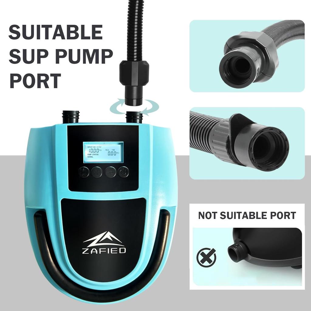 Stand up air pump adapter hose set including 7 air valve nozzles