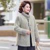 50-Year-Old Women's Thick Warm Winter Coat with Imitation Mink Velvet