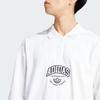 adidas Originals Letter Logo Embroidered Long-Sleeve Polo Shirt for Men, White