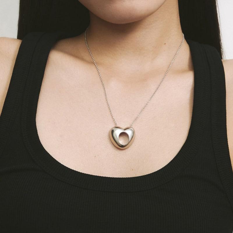 hotdew [925 silver] Big hole heart necklace (41cm)
