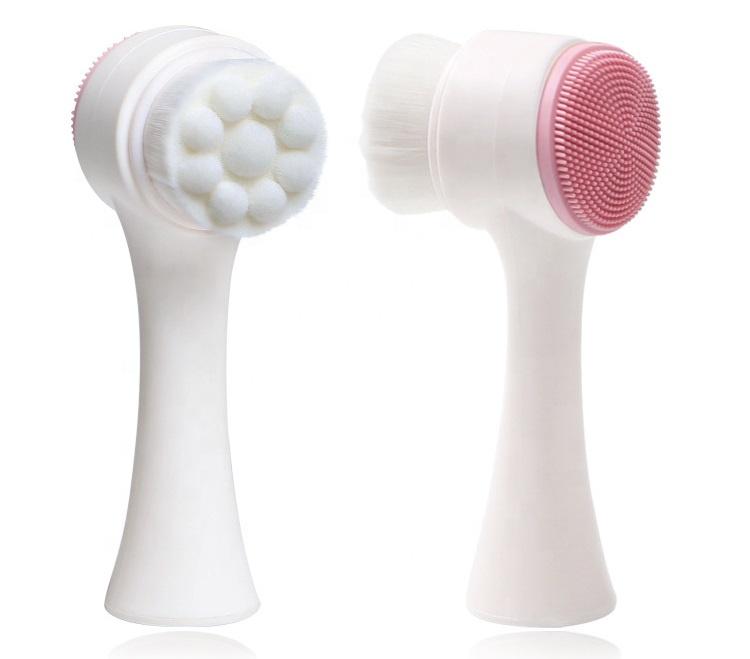 Good Quality Cheap Price Silicone Synthetic Hair Multi Colors Waterproof Manual Facial Cleansing Brush Private Label Acceptable