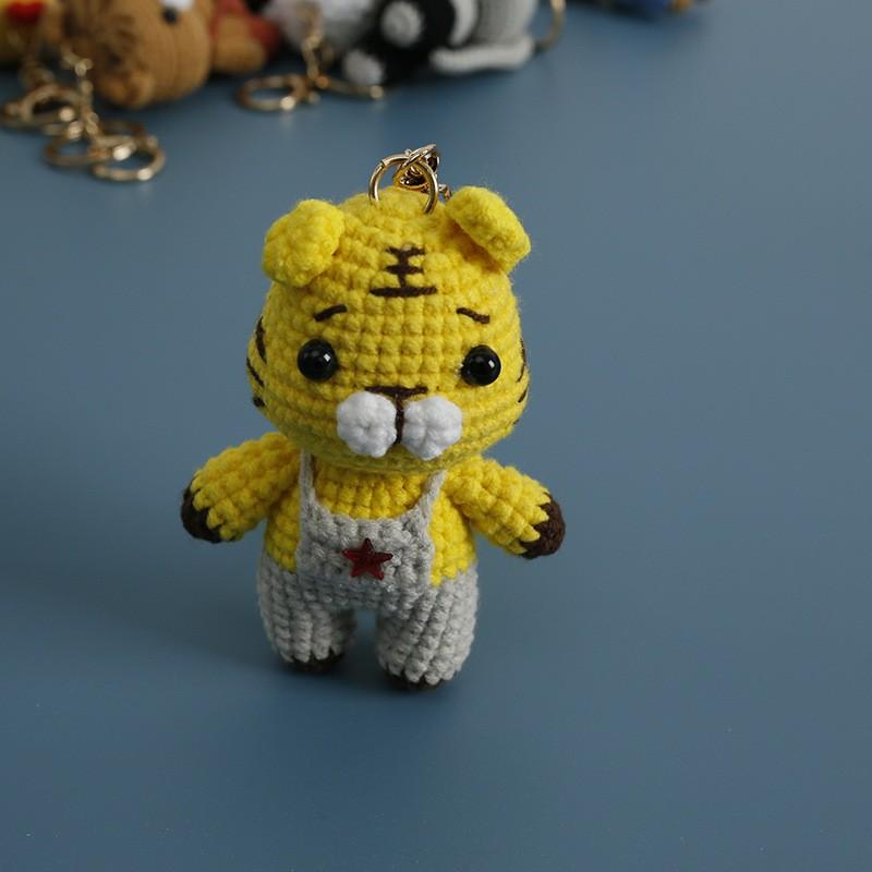 Pilot Design Cute Rabbit Crochet Keychain Handmake Crochet Animal Doll Keyrings For Bag Pendant Knitting Rabbit Keychain Custom