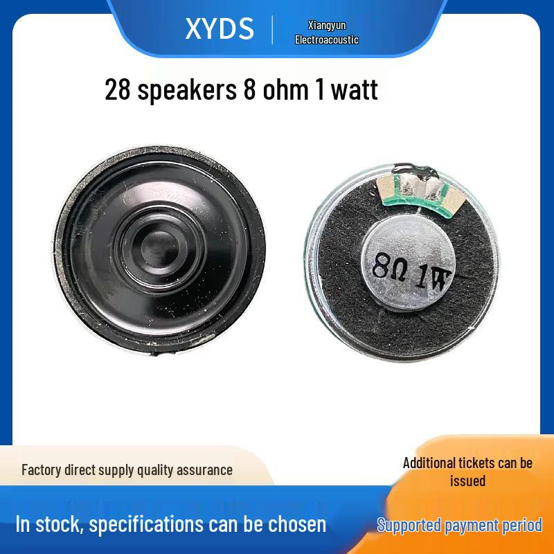 28mm 8 Ohm 1W Iron Shell Internal Magnet Speaker for Smart Home, Projector, and Electric Vehicle Horns