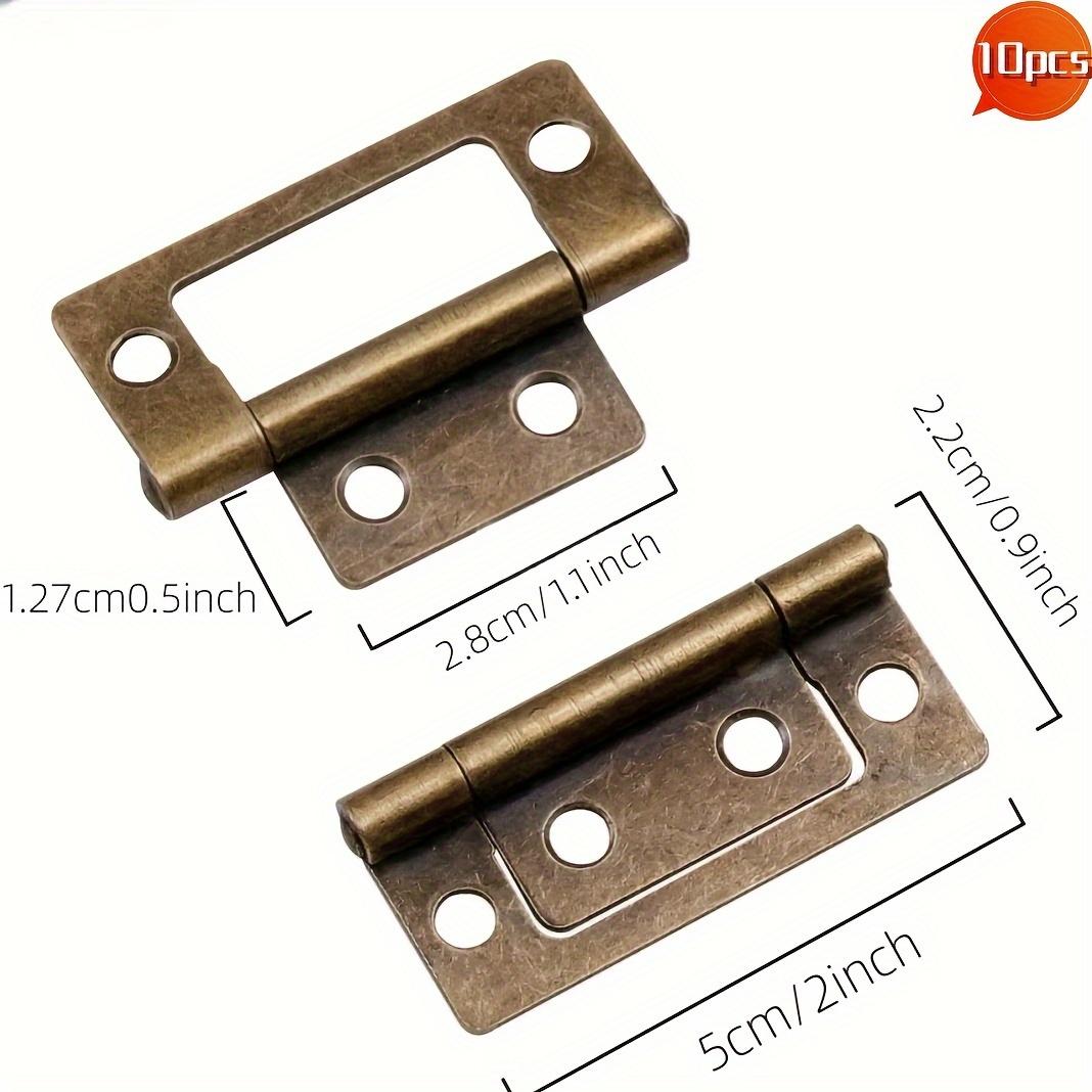 

10PCS Heavy Duty Non Mortise Hinges 2 x0.91 , Rustproof Cabinet Hinges w/Screws for Furniture Door Wardrobe (Easy Install)