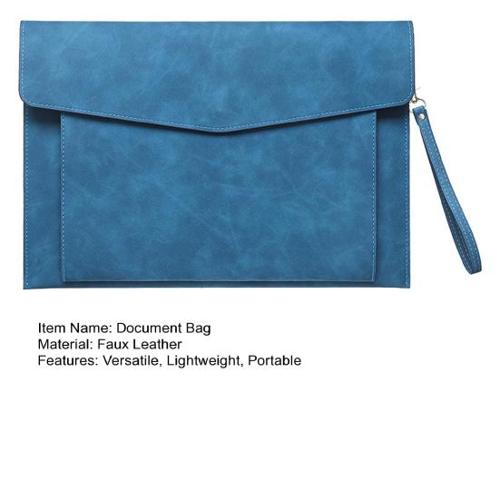 Document Bag A4 Envelope Folder Soft Faux Leather File Folder with Pen Insert
