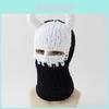 Handcrafted Demon Knit Hat With Thick Warm Fleece Face Mask For Winter Streetwear Fans
