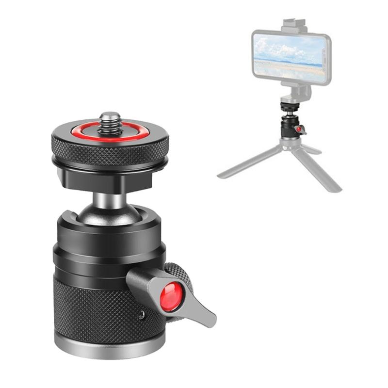 Mini BallHead With Smooth 360°Pivoting Compatible for Camera Tripod And Selfies Stick Strong Durability&High Stability