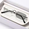 Magnificent Business Photochromic Myopia Glasses Frameless Luxury Designer Lens Ultra Light Comfortable Anti Blue Light Eyewear