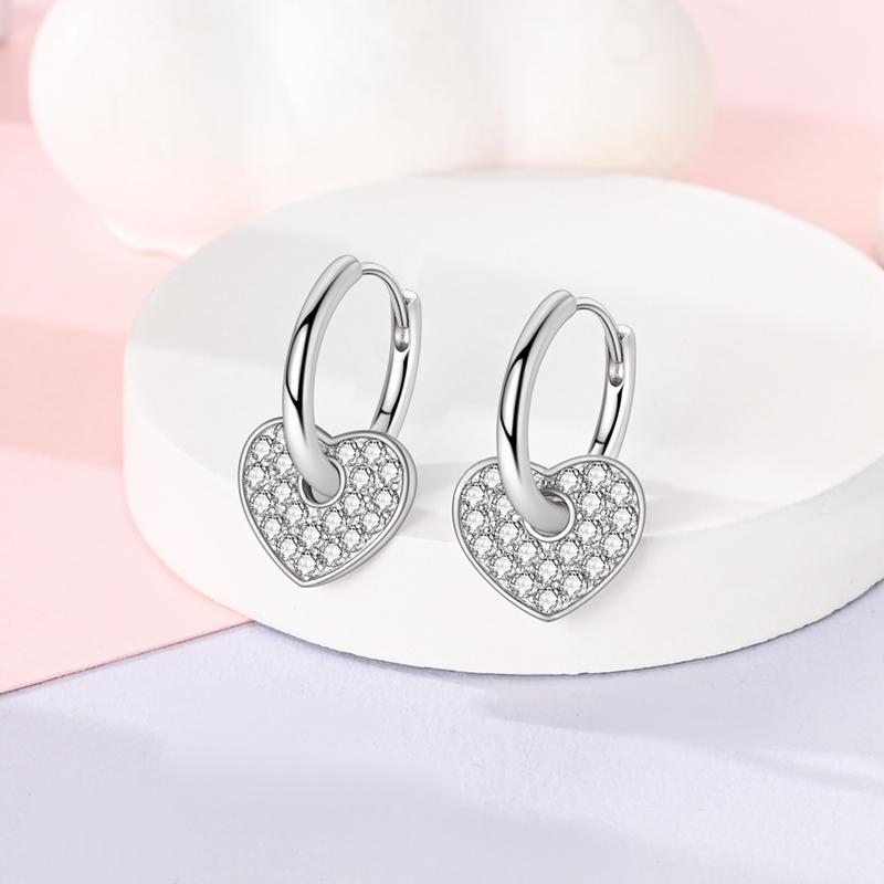 Love Heart Romantic Lock&Key Earrings for Women Girls Trendy Fashion Jewelry High Quality Dainty Elegant Gift