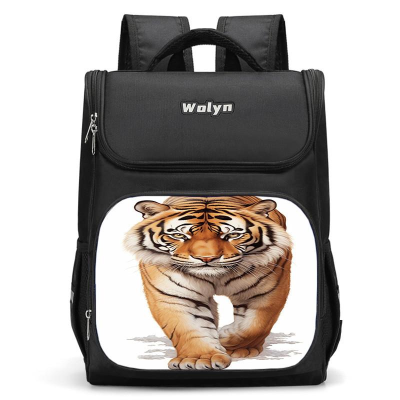 Stylish And Durable Tiger Backpack For Elementary School Kids Unisex High Capacity